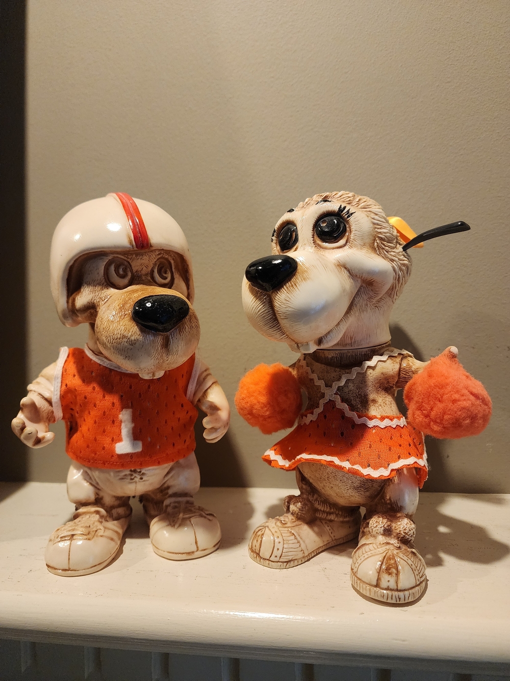 Vintage Football Player & Cheerleader Figurines By Creative Mfg., Inc. 1977
